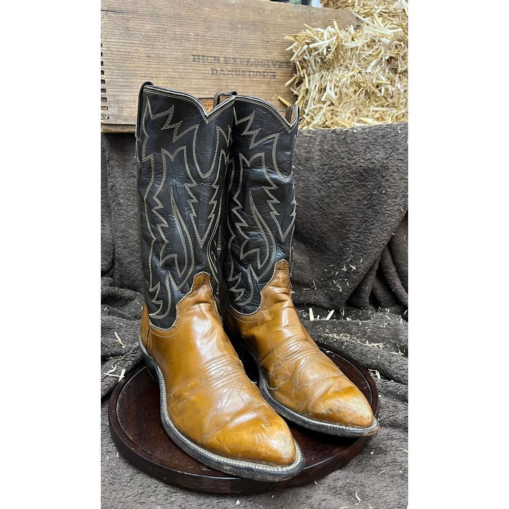 Justin Brown Men’s Vintage Cowboy Boots - Style 2920 Size 9B